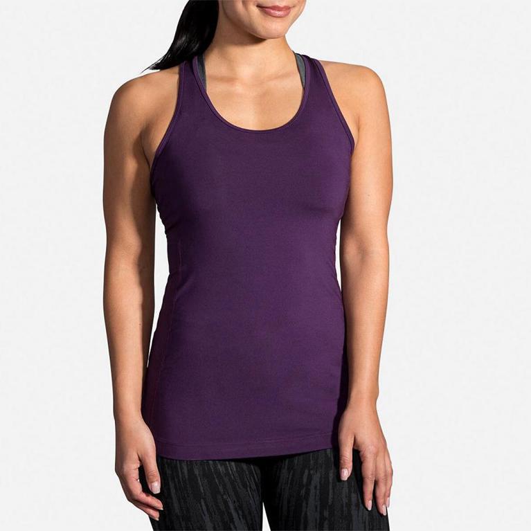 Brooks Pick-Up - Womens Running Tank Top - Purple (85302YXIE)